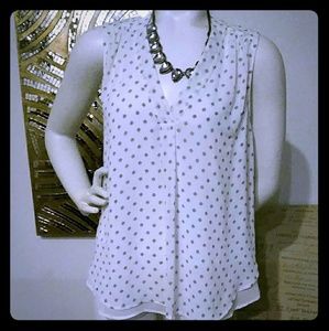 Ann Taylor White Sleeveless Blouse Small MP